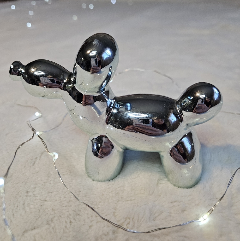 Chrome Balloon Dog Figurine